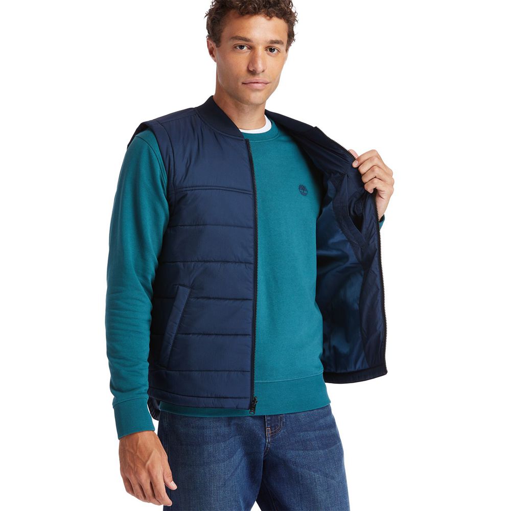 Timberland Mens Vests Foss Mountain Lightweight - Navy - India OR7908563